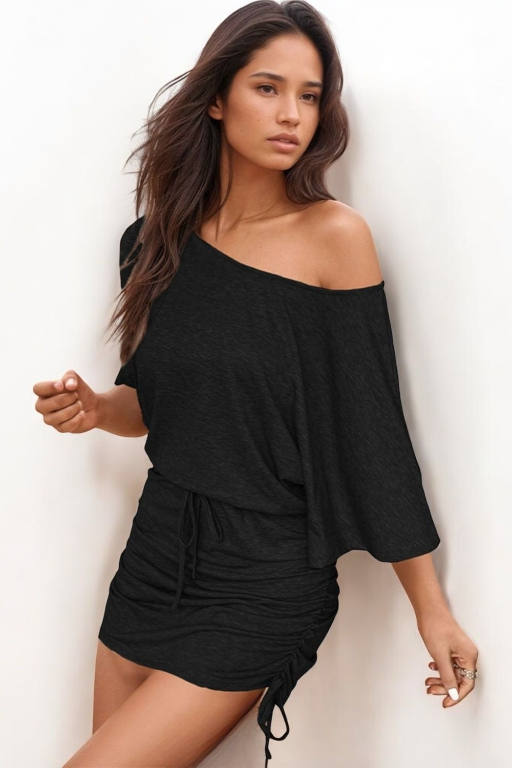 BLACK ONE SHOULDER DRESS